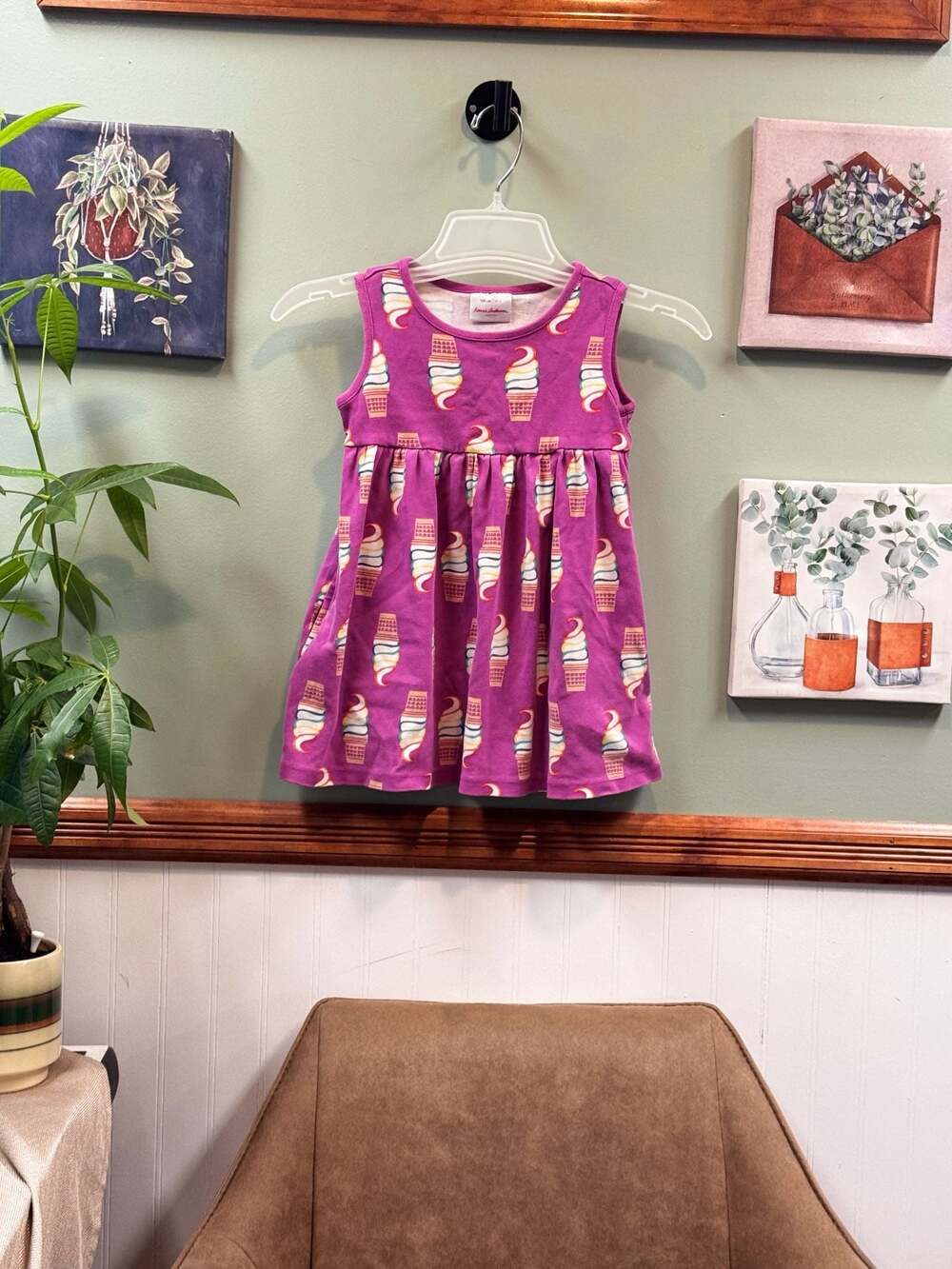 Hanna Andersson Chasing Summer Ice Cream Print Playdress, Size 4